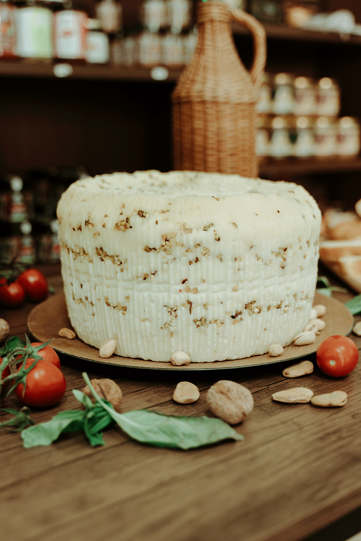 Pecorino Primo Sale al Pistacchio – Formaggio Siciliano Fresco Artigianale