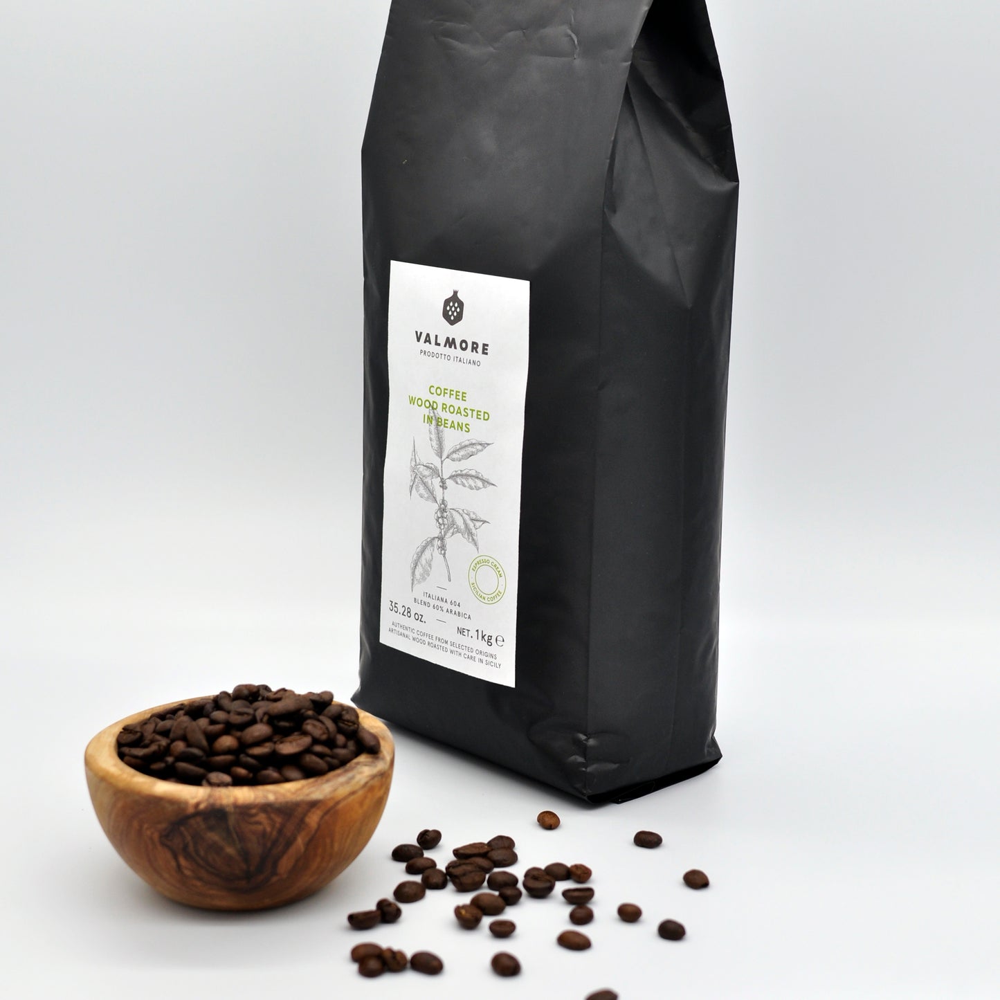 Wood-Roasted Coffee Beans / Italiana 604 / 60% Arabica Blend