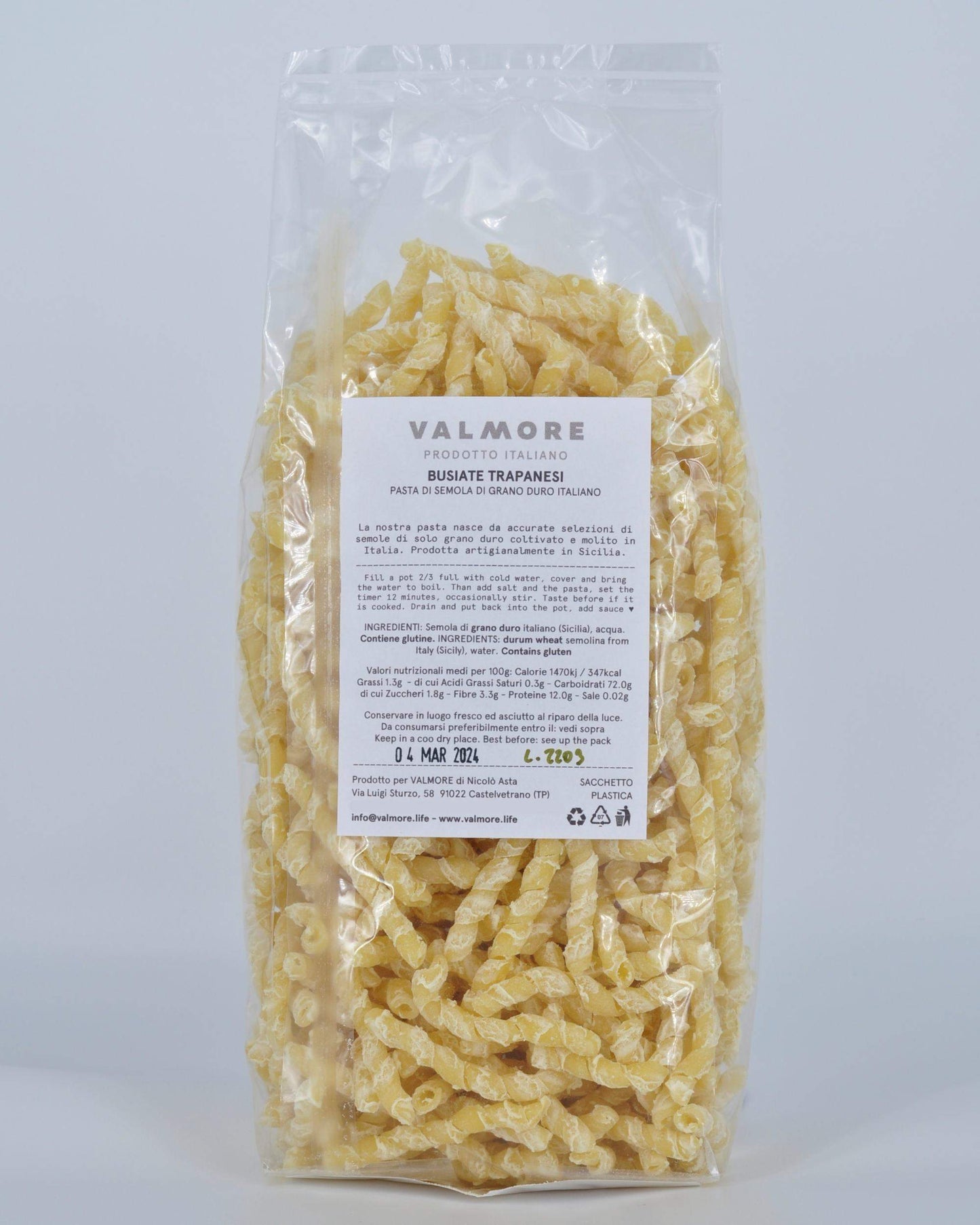 Busiate Trapanesi, Sicilian Durum Wheat Pasta, 500g