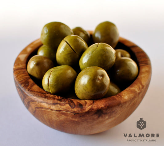 Olive verdi Nocellara del Belice schiacciate in salamoia, 500g