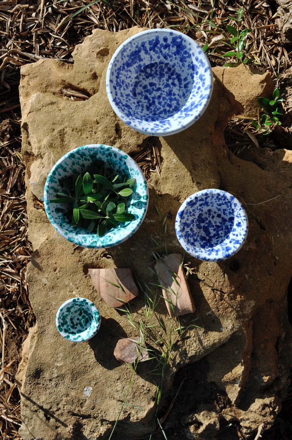 Lemmi, Traditional Sicilian Serving Bowl, Green or Blue