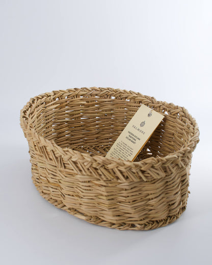 Authentic and traditional Sicilian hand-woven rush cheese basket oval (28cm)