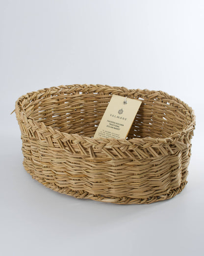 Authentic and traditional Sicilian hand-woven rush cheese basket oval (28cm)