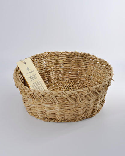 Vascedda Authentic and traditional Sicilian hand-woven rush cheese basket (D 26cm)