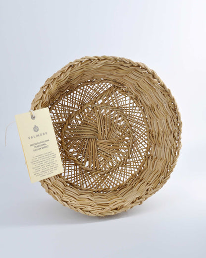 Vascedda Authentic and traditional Sicilian hand-woven rush cheese basket (D 26cm)
