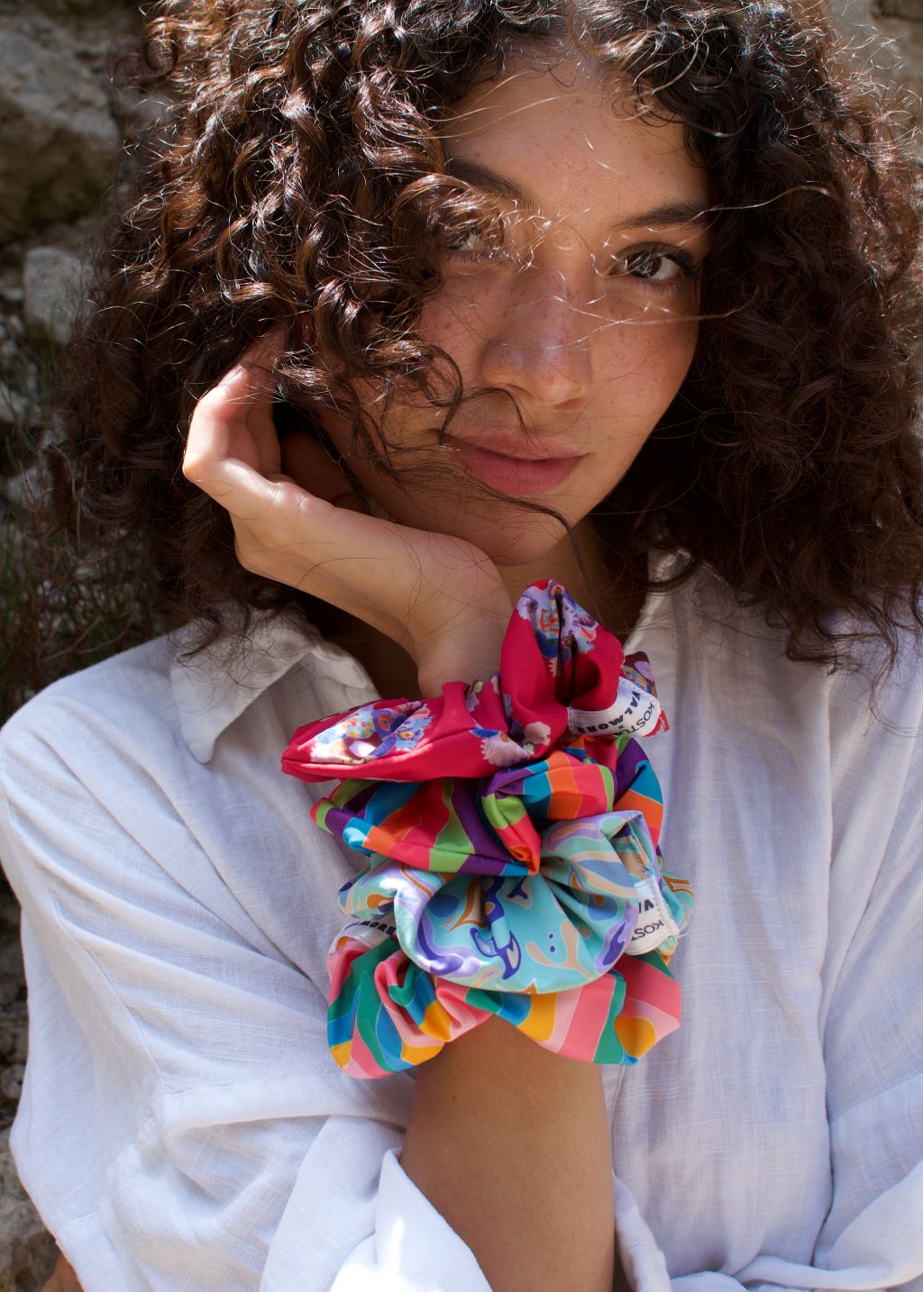 Favignana Handmade Scrunchie · Clear Waves · Made in Italy