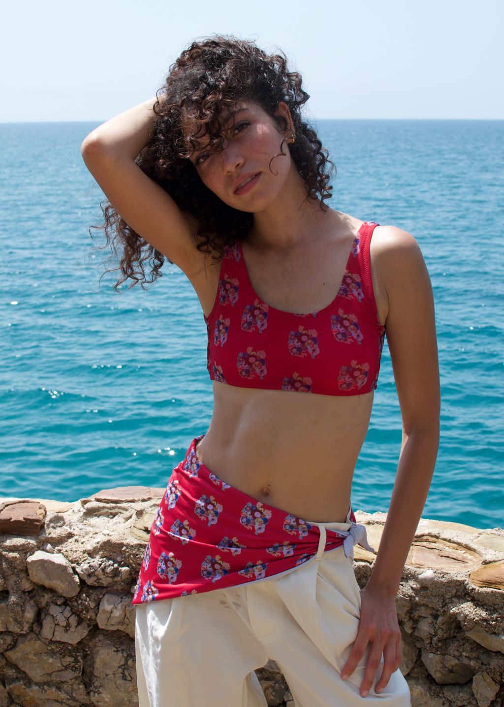 Pantelleria Convertible Bandana, Corallo - Made in Italy